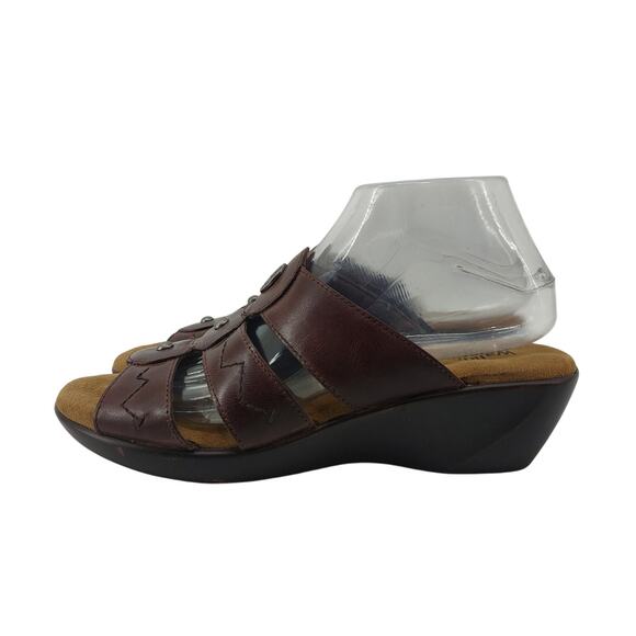 Walking Cradles Shoes - Walking Cradles Brown Leather Sandals Slides 9.5